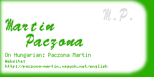 martin paczona business card